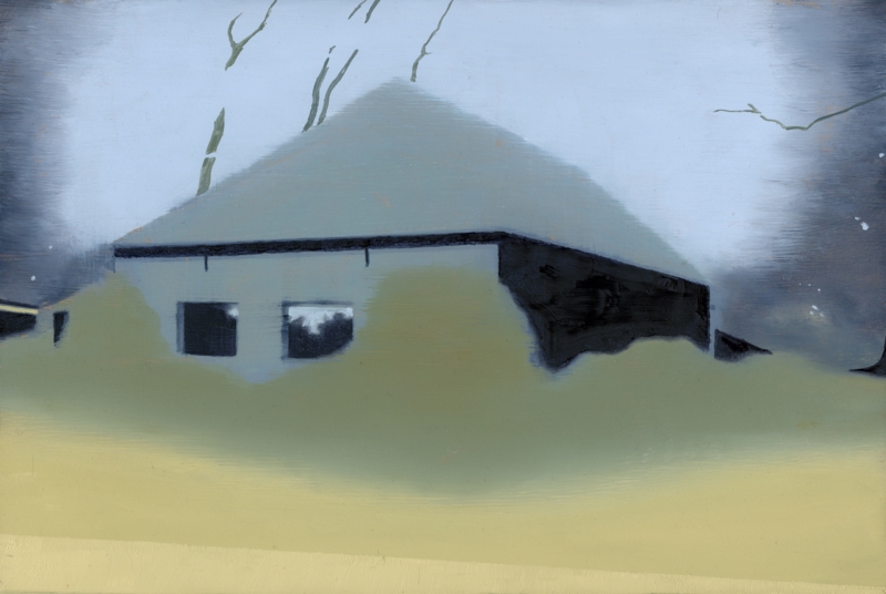 Christiaan Kuitwaard, Rolfs huisje, 2025, paneel, 20 x 29 cm, collectie kunstenaar Christiaan Kuitwaard, Rolfs huisje, 2025, paneel, 20 x 29 cm, collectie kunstenaar