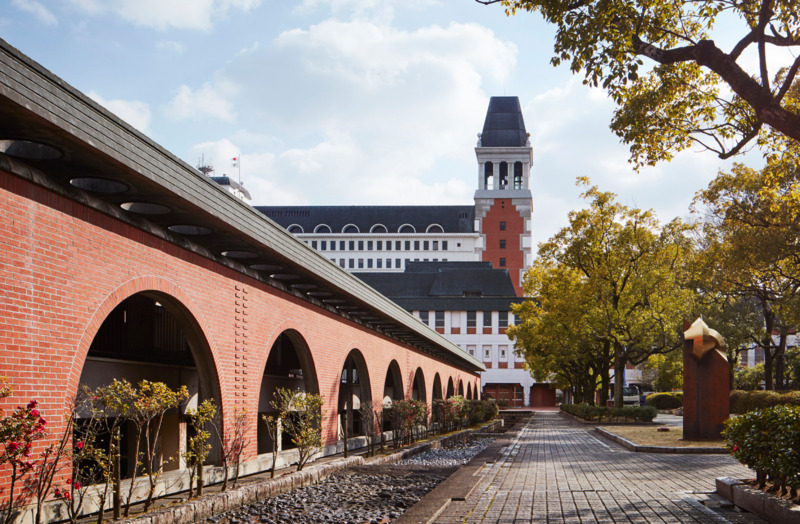 Zicht op het stadhuis van Kurashiki Zicht op het stadhuis van Kurashiki